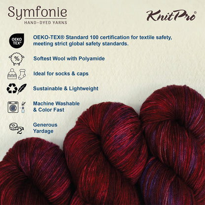 Skein of Symfonie Terra sock yarn in Valentine