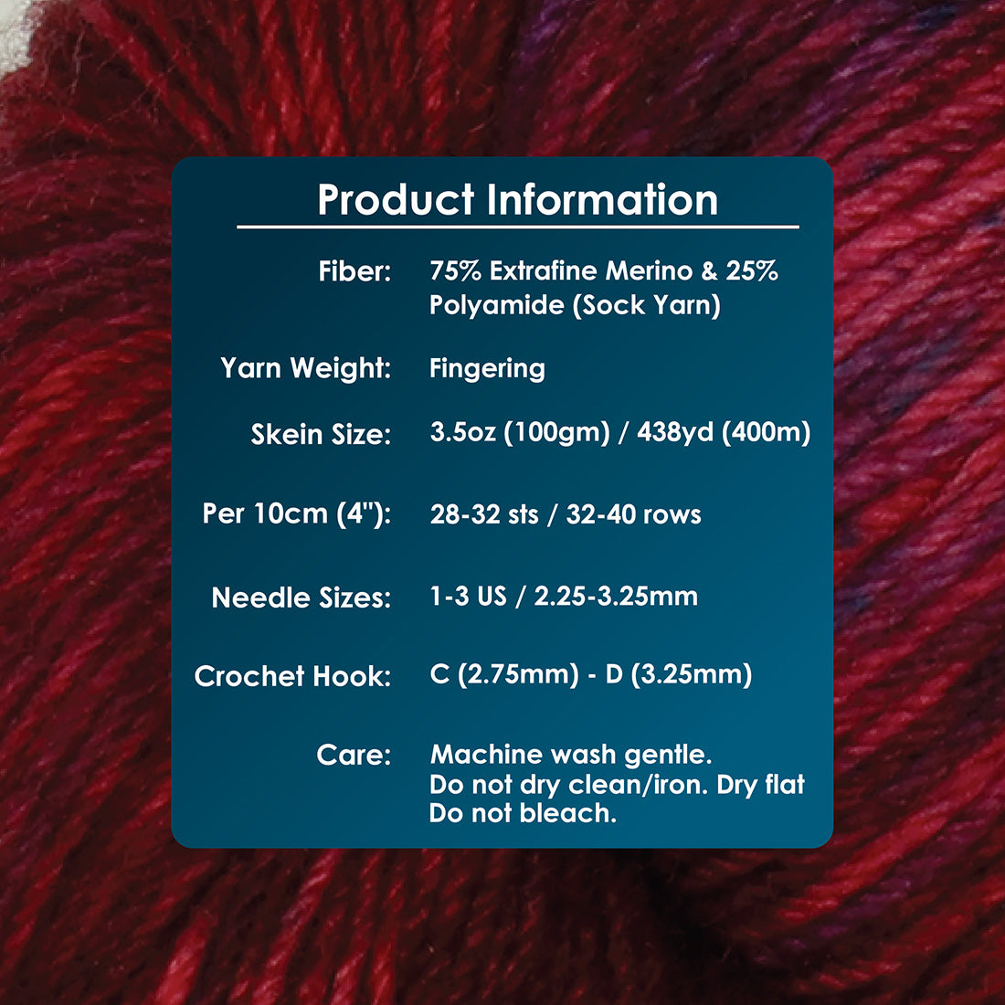 Skein of Symfonie Terra sock yarn in Valentine