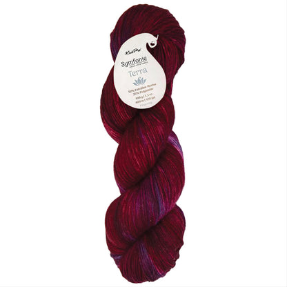 Skein of Symfonie Terra sock yarn in Valentine