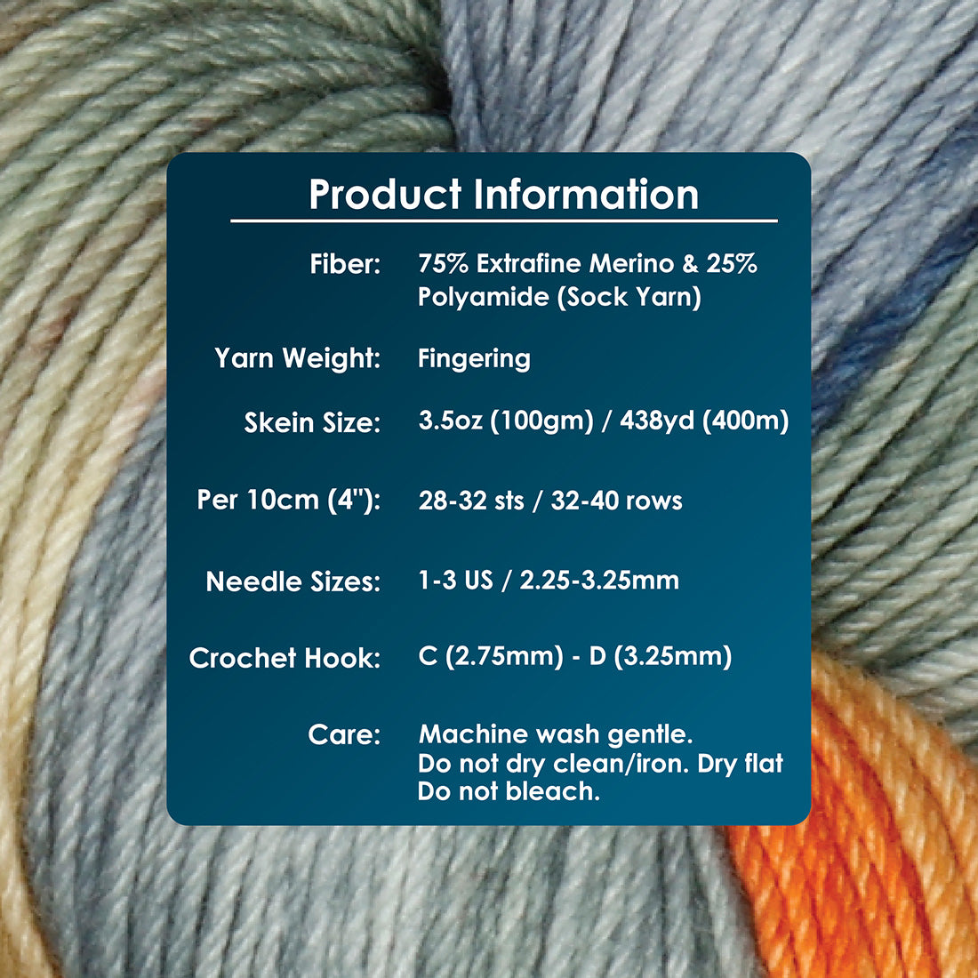 Skein of Symfonie Terra sock yarn in New York New York