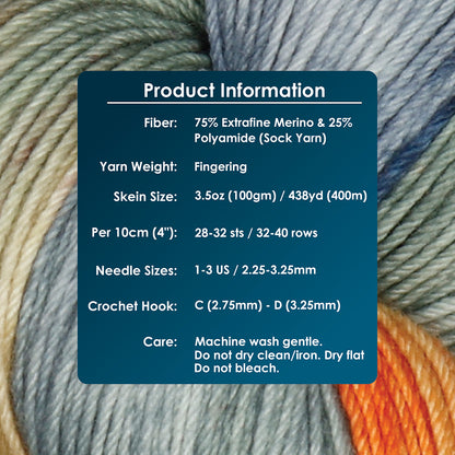 Skein of Symfonie Terra sock yarn in New York New York