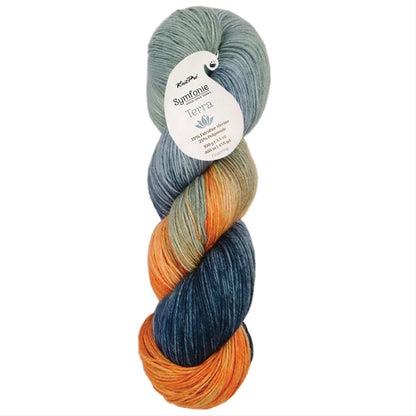 Skein of Symfonie Terra sock yarn in New York New York
