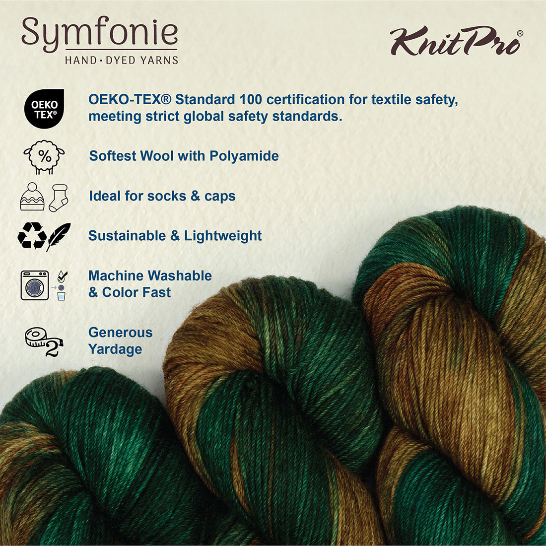 Skein of Symfonie Terra sock yarn in Himalayas