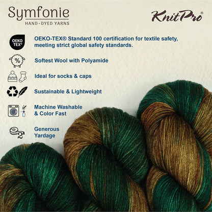 Skein of Symfonie Terra sock yarn in Himalayas