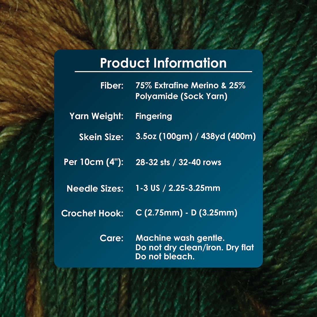 Skein of Symfonie Terra sock yarn in Himalayas