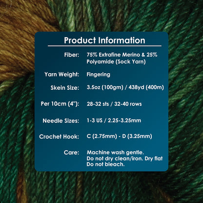 Skein of Symfonie Terra sock yarn in Himalayas