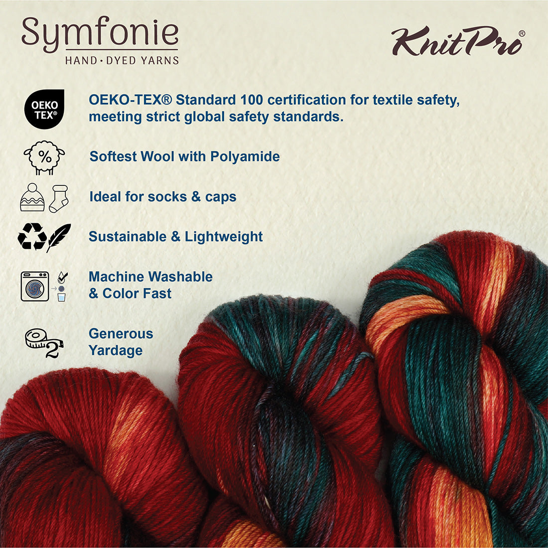 Skein of Symfonie Terra sock yarn in Old Delhi