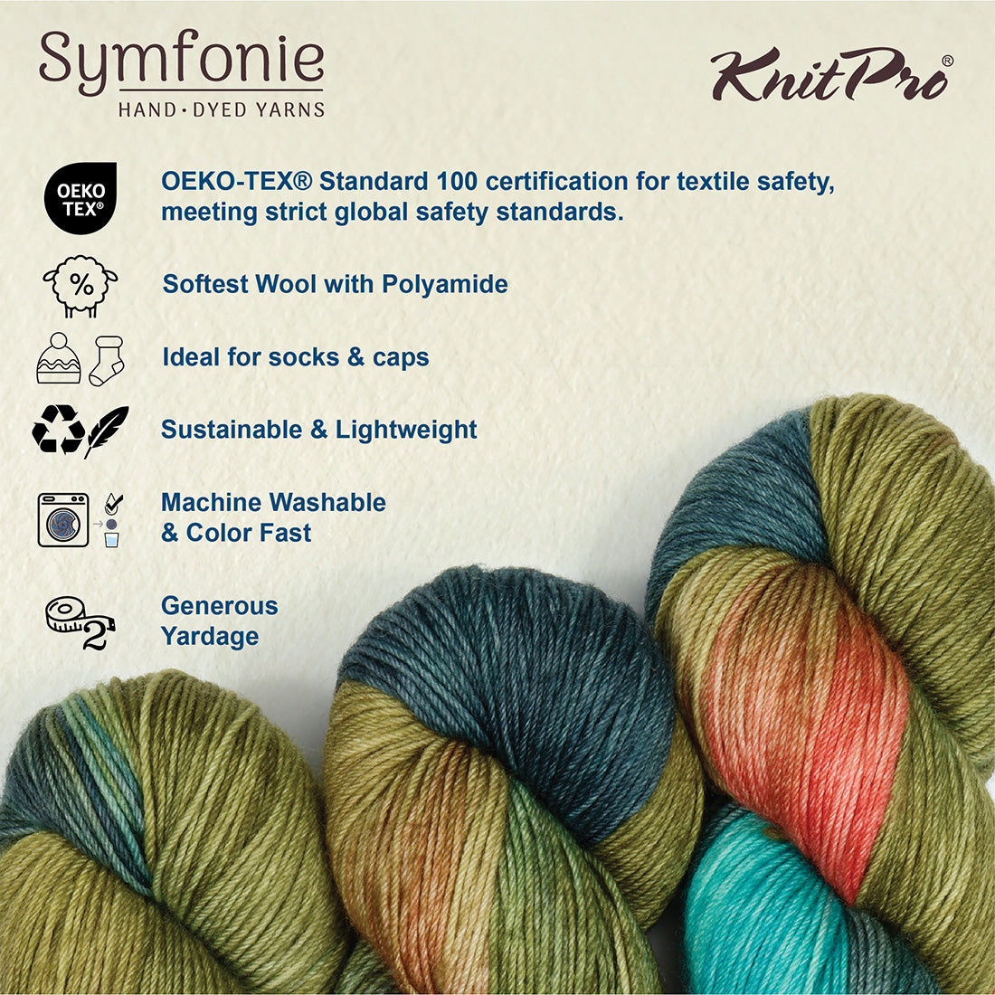 Skein of Symfonie Terra sock yarn in Spring Blush
