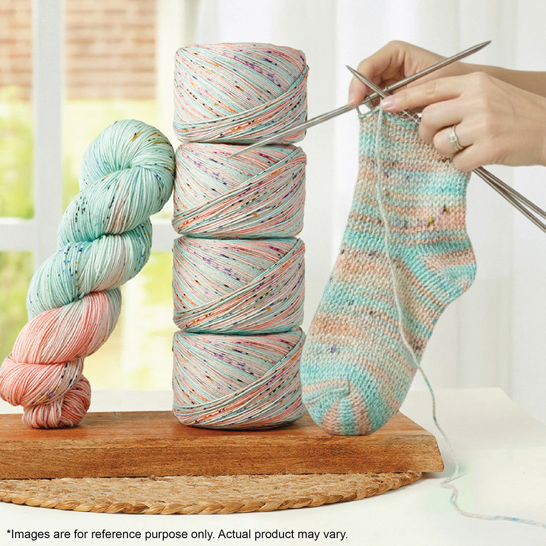 Skein of Symfonie Yarns Terra sock yarn in Bonnie Blooms
