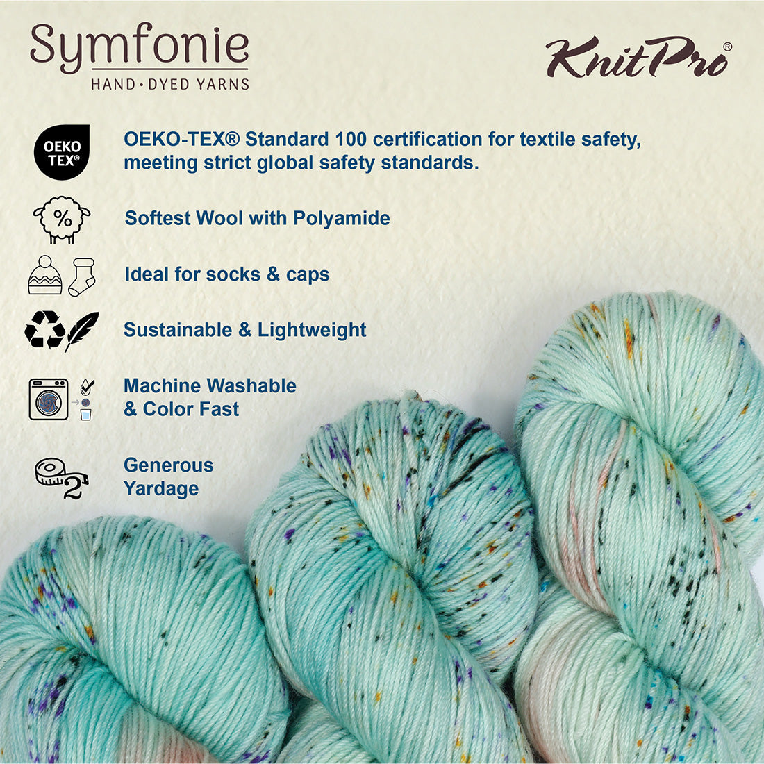Skein of Symfonie Yarns Terra sock yarn in Bonnie Blooms