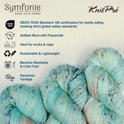 Skein of Symfonie Yarns Terra sock yarn in Bonnie Blooms