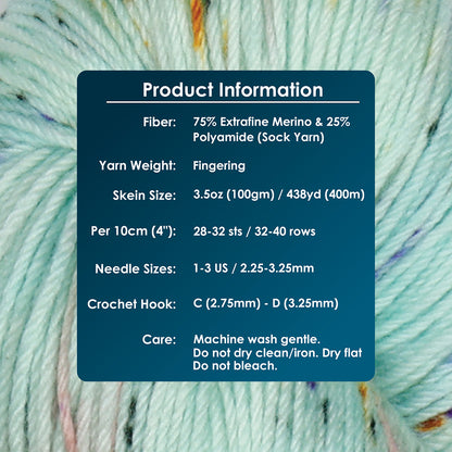 Skein of Symfonie Yarns Terra sock yarn in Bonnie Blooms