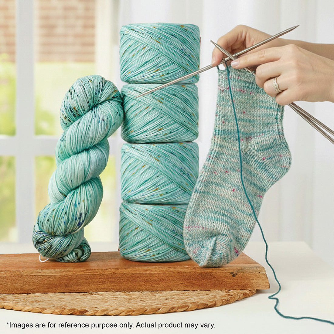 Skein of Symfonie Terra sock yarn in Mint Sky