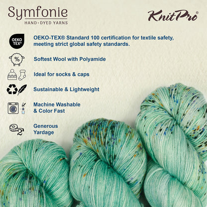 Skein of Symfonie Terra sock yarn in Mint Sky