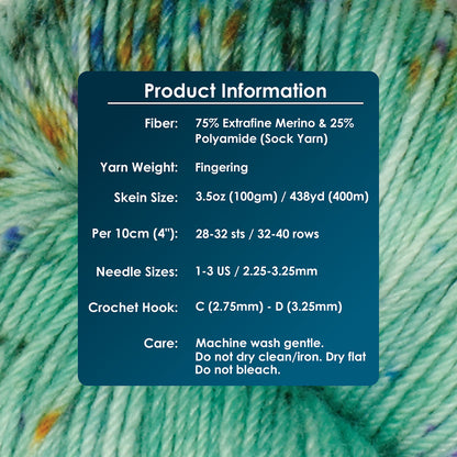 Skein of Symfonie Terra sock yarn in Mint Sky