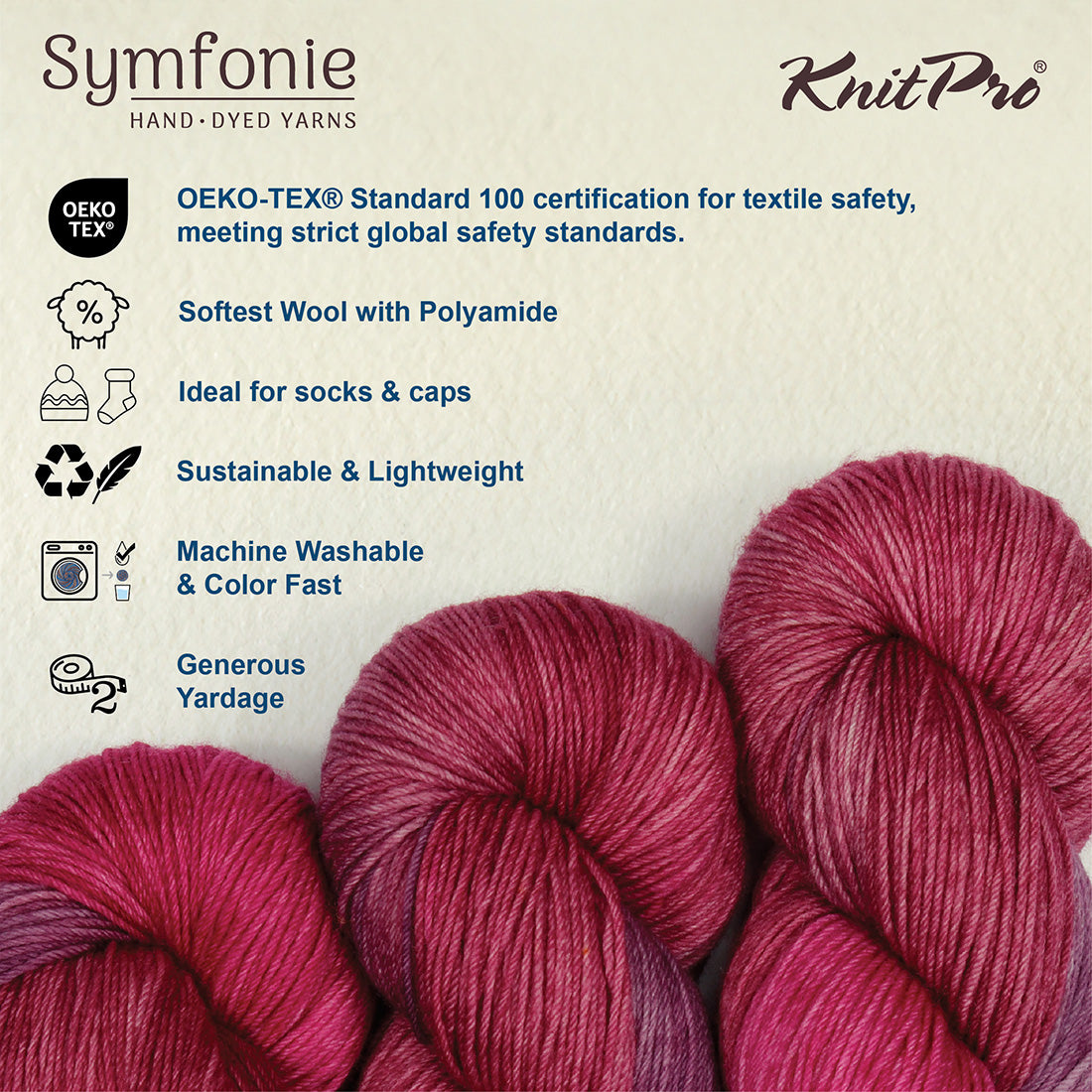 Skein of Symfonie Yarns Terra sock yarn in Autumn Rose