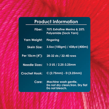 Skein of Symfonie Terra sock yarn in Rhubarb