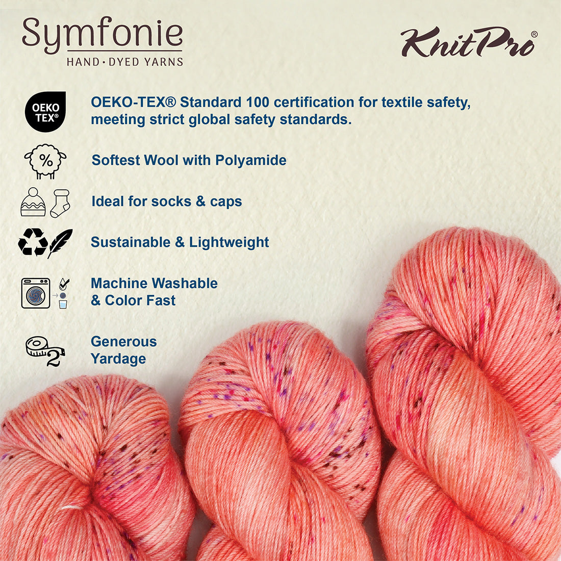 Skein of Symfonie Yarns Terra sock yarn in Blush