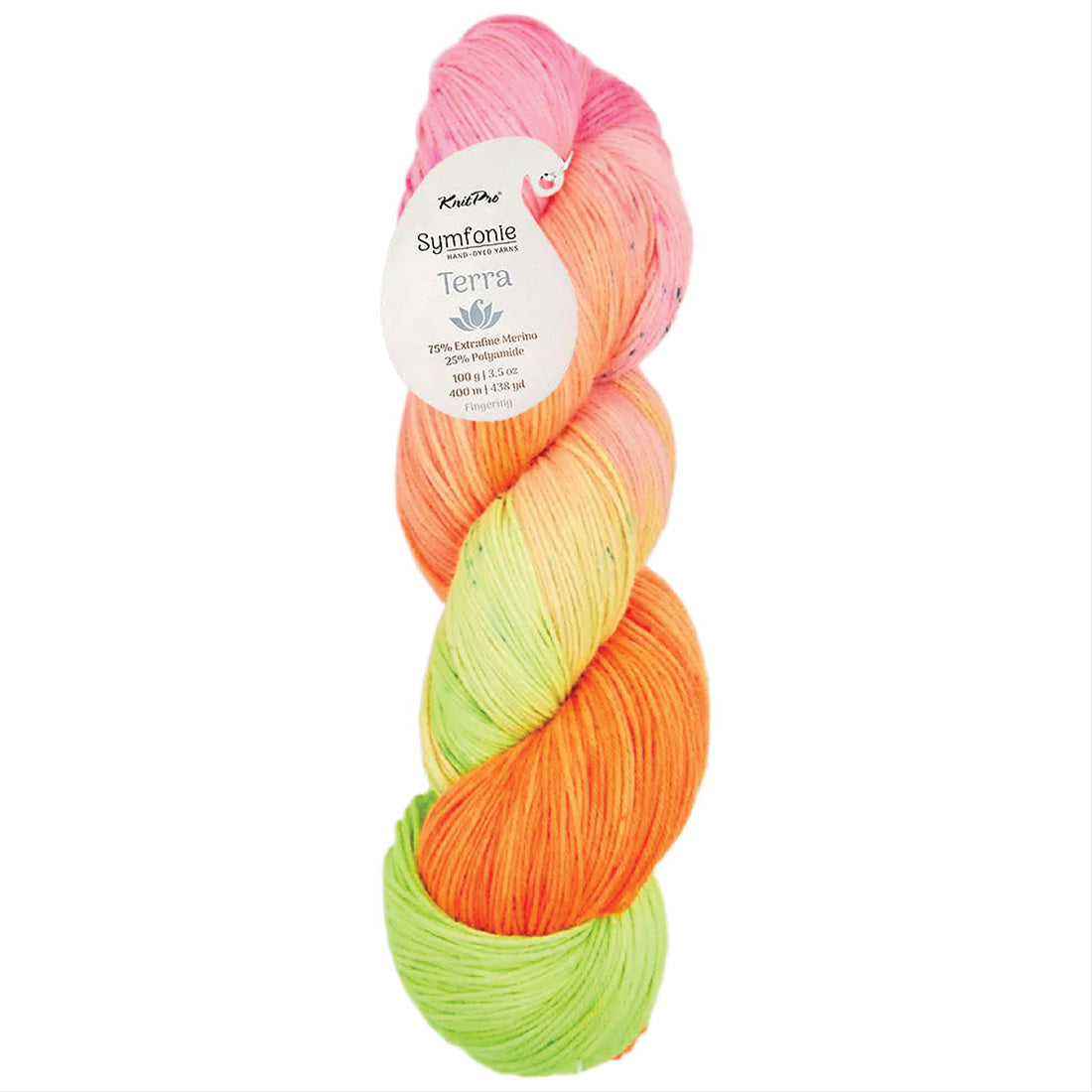 Skein of Symfonie Yarns Terra sock yarn in Galaxy Glow