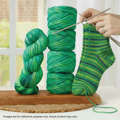 Skein of Symfonie Terra sock yarn in Jungle Secrets
