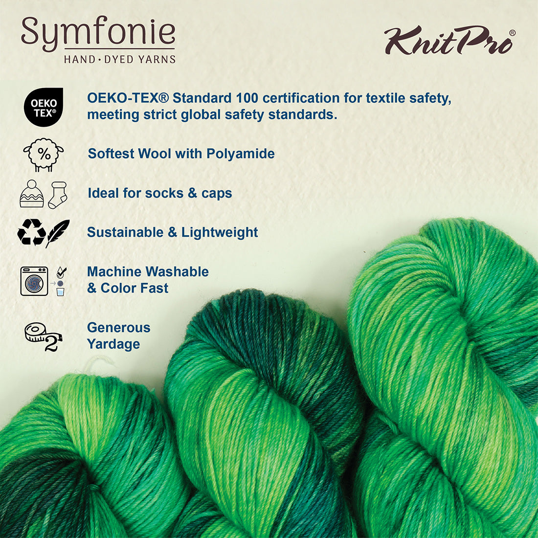 Skein of Symfonie Terra sock yarn in Jungle Secrets