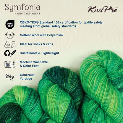 Skein of Symfonie Terra sock yarn in Jungle Secrets