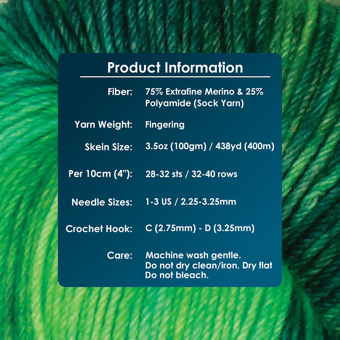 Skein of Symfonie Terra sock yarn in Jungle Secrets