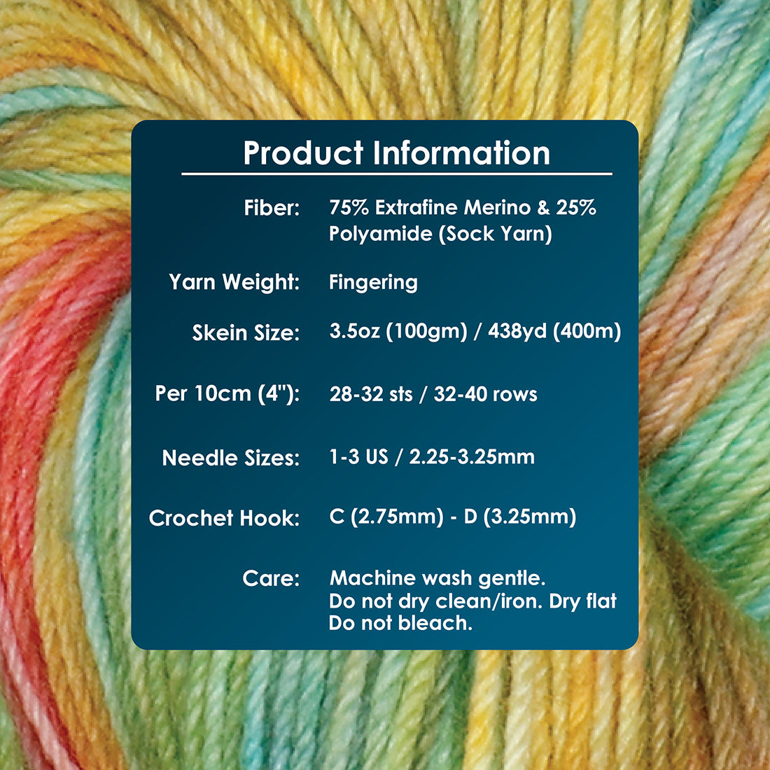 Skein of Symfonie Terra sock yarn in Mystic Lagoon