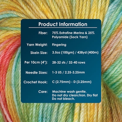 Skein of Symfonie Terra sock yarn in Mystic Lagoon