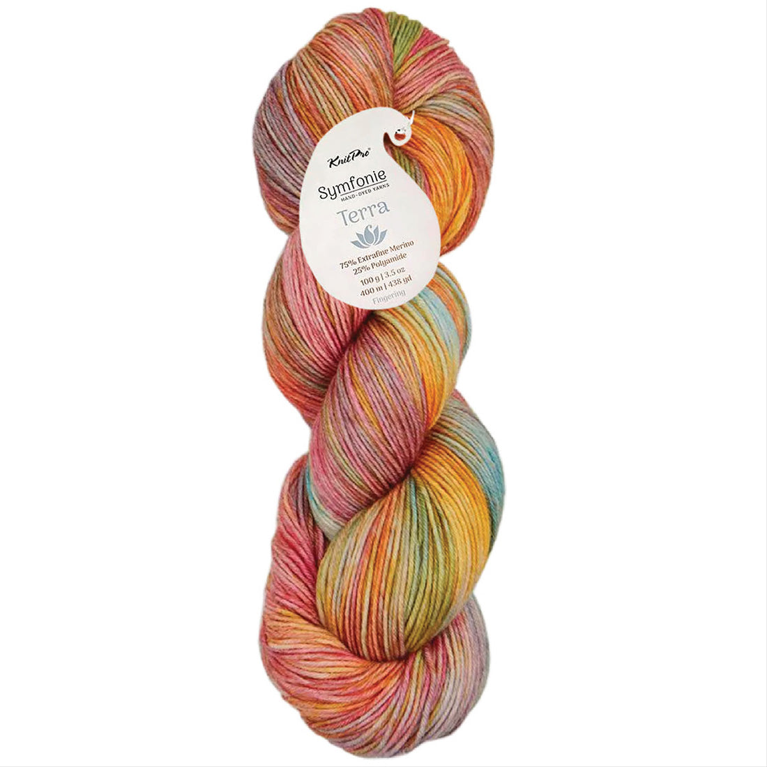 Skein of Symfonie Terra sock yarn in Mystic Lagoon