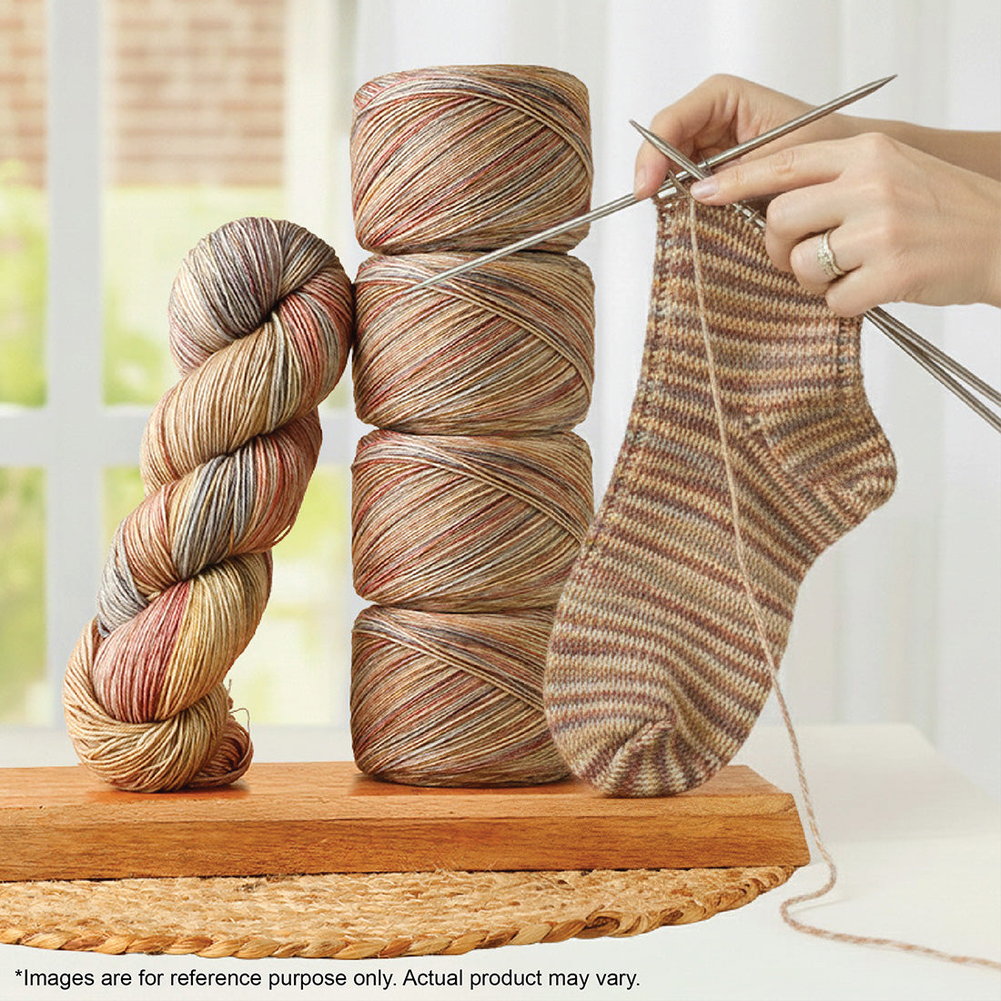 Skein of Symfonie Terra sock yarn in Moonlit Glow