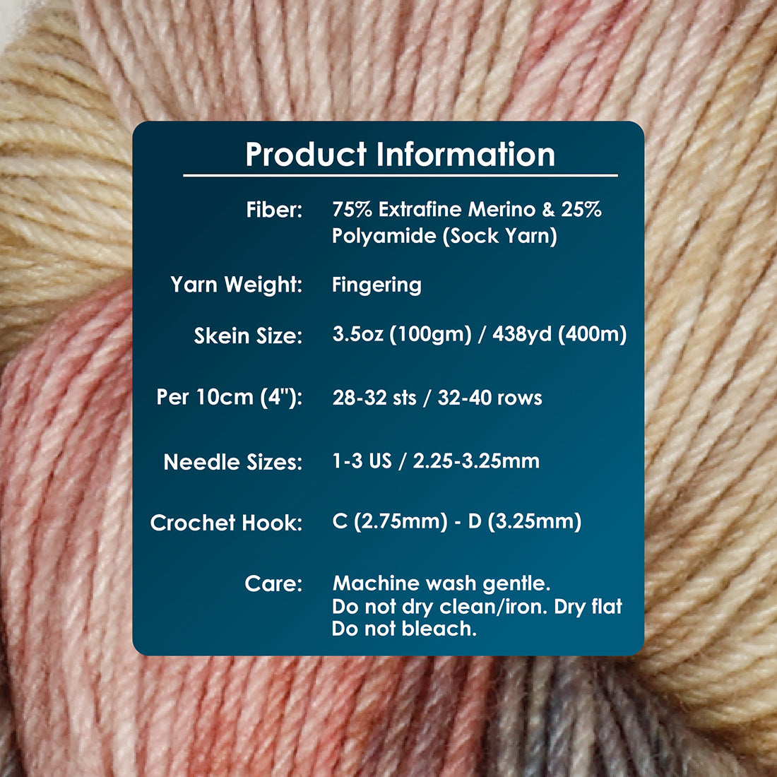 Skein of Symfonie Terra sock yarn in Moonlit Glow