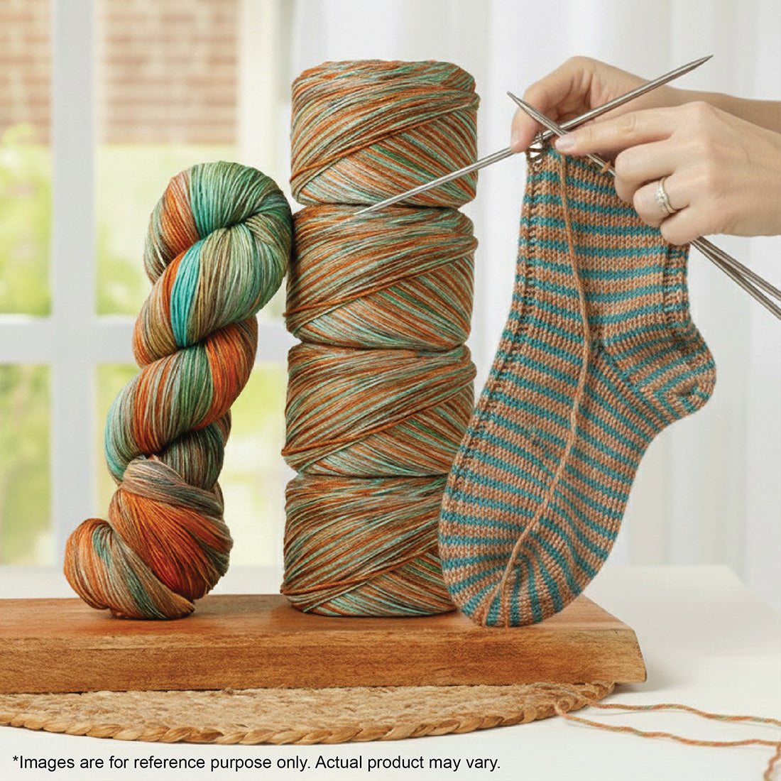 Skein of Symfonie Terra sock yarn in Lagoon Dream