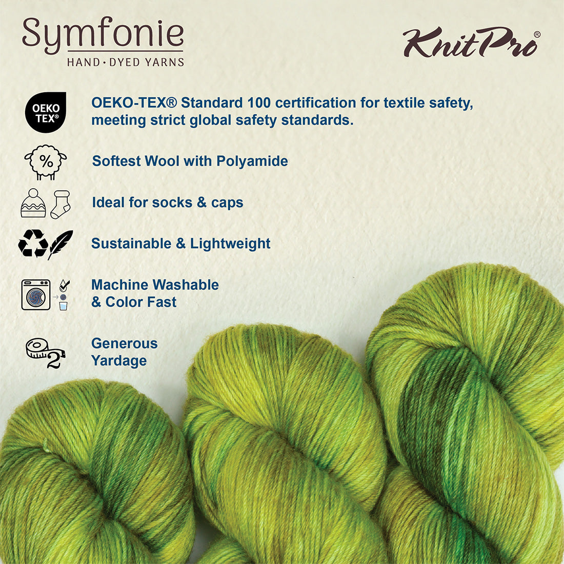 Skein of Symfonie Terra sock yarn in Macha