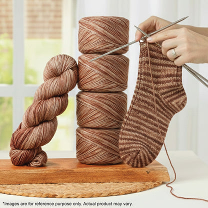 Skein of Symfonie Terra sock yarn in Mocha