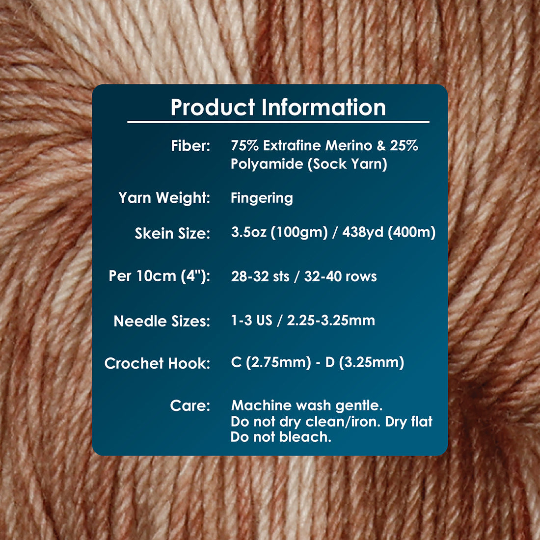 Skein of Symfonie Terra sock yarn in Mocha