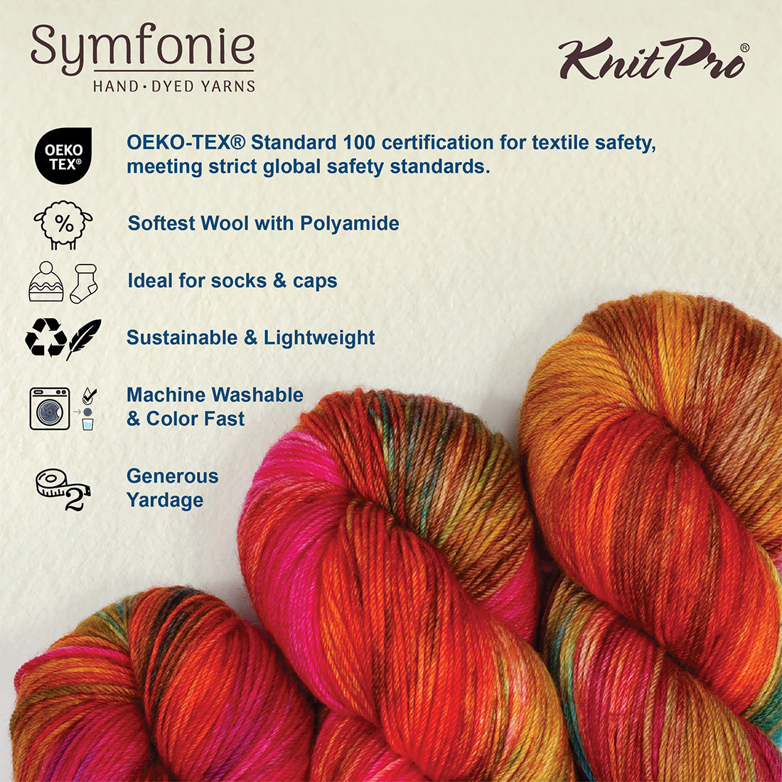 Skein of Symfonie Yarns Terra sock yarn in Dragon Vine