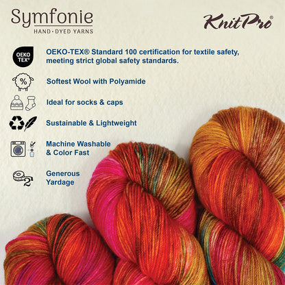 Skein of Symfonie Yarns Terra sock yarn in Dragon Vine