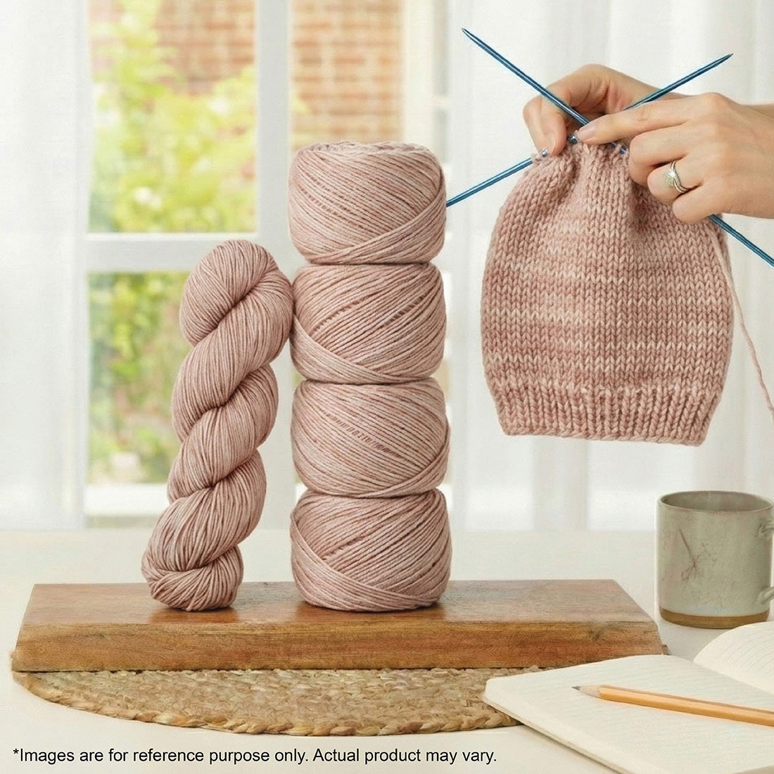 Skein of Symfonie Viva DK merino yarn in Brown Eggshell