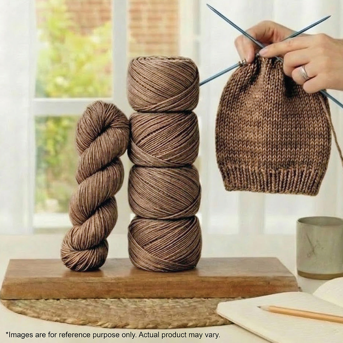 Skein of Symfonie Viva DK merino yarn in Wood Ash