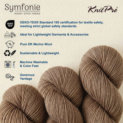 Skein of Symfonie Viva DK merino yarn in Wood Ash