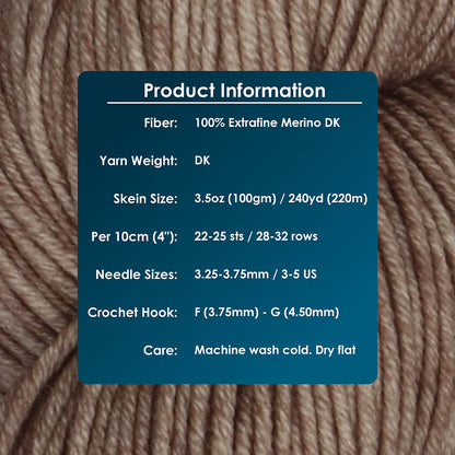 Skein of Symfonie Viva DK merino yarn in Wood Ash