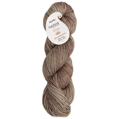 Skein of Symfonie Viva DK merino yarn in Wood Ash