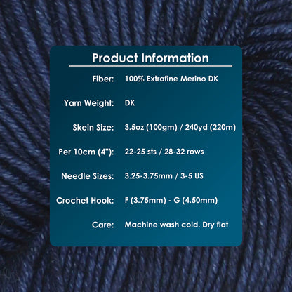 Skein of Symfonie Viva DK merino yarn in Delhi Blue