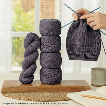 Skein of Symfonie Viva DK merino yarn in Plum Denim