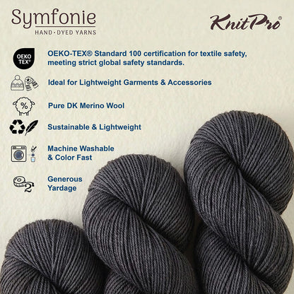 Skein of Symfonie Viva DK merino yarn in Plum Denim