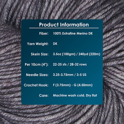 Skein of Symfonie Viva DK merino yarn in Plum Denim