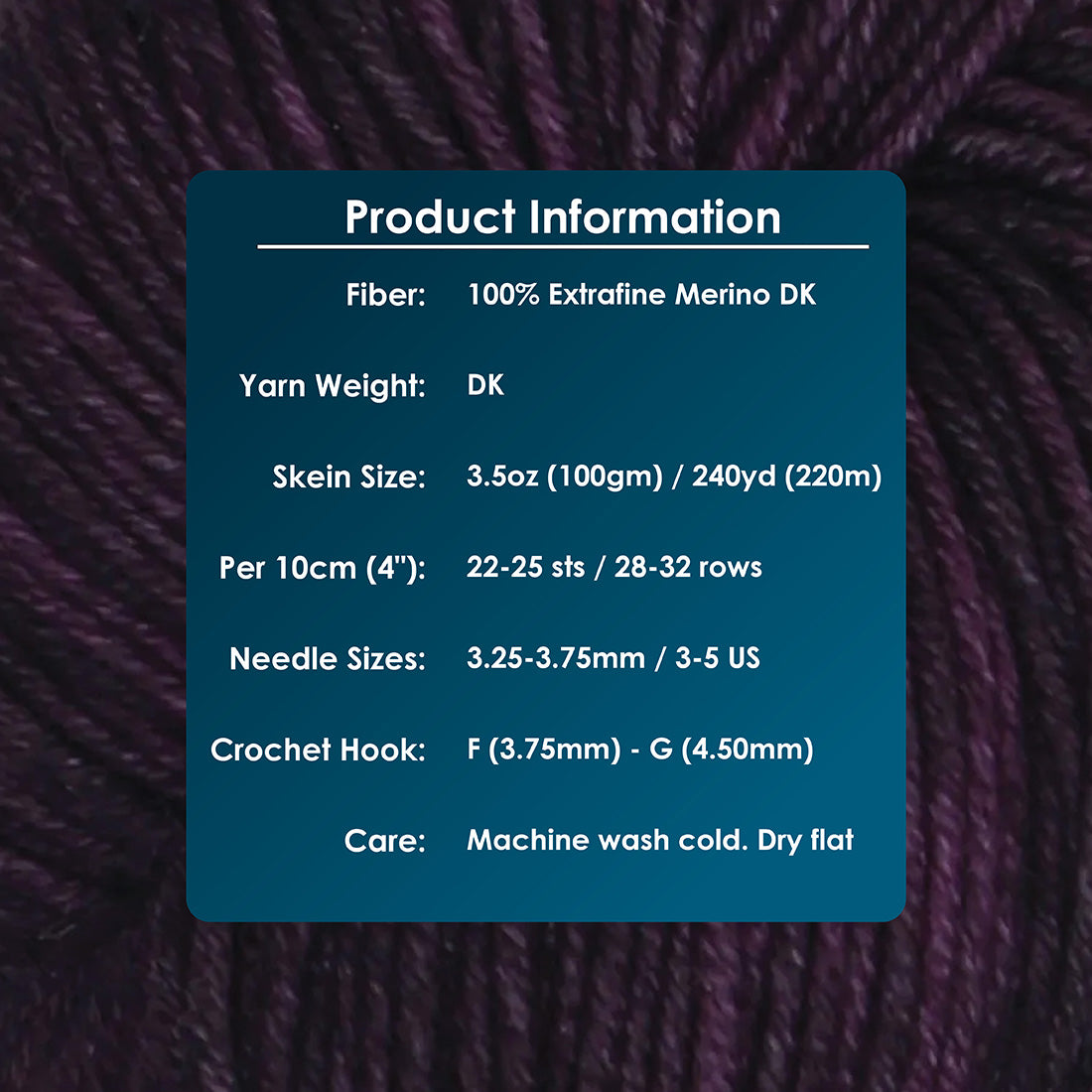 Skein of Symfonie Viva DK merino yarn in Aubergine