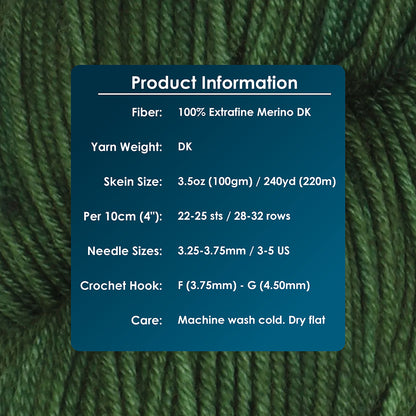 Skein of Symfonie Viva DK merino yarn in Moss
