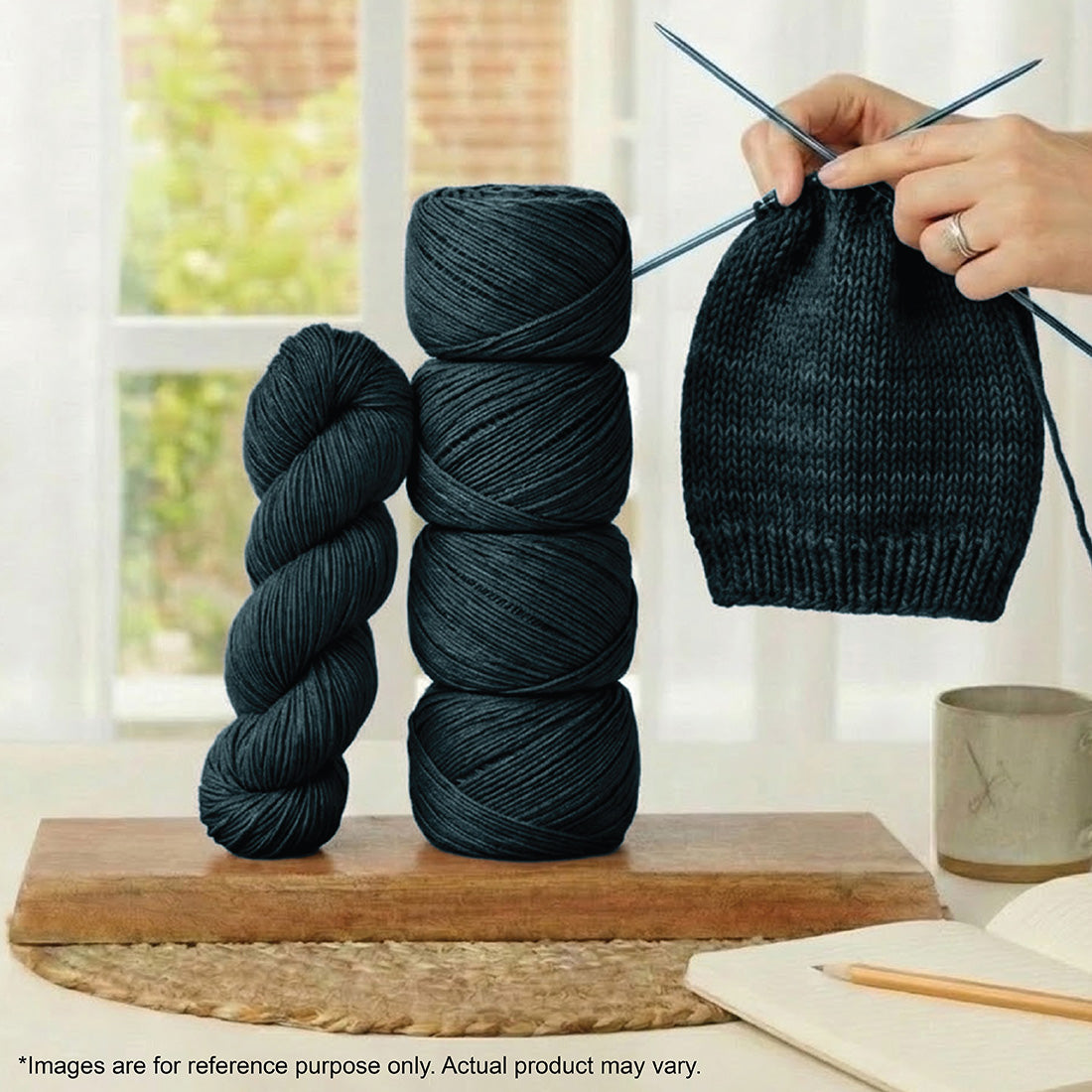 Skein of Symfonie Viva DK merino yarn in Midnight Forest